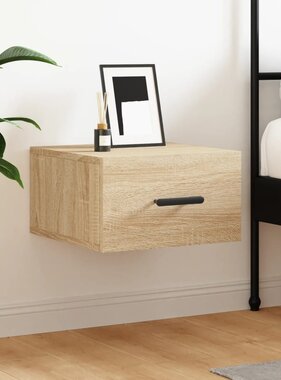 VidaXL Nachtkastje wandgemonteerd 35x35x20 cm sonoma eikenkleurig