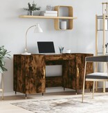 VidaXL Bureau 140x50x75 cm bewerkt hout gerookt eikenkleurig
