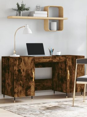 VidaXL Bureau 140x50x75 cm bewerkt hout gerookt eikenkleurig