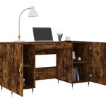 VidaXL Bureau 140x50x75 cm bewerkt hout gerookt eikenkleurig