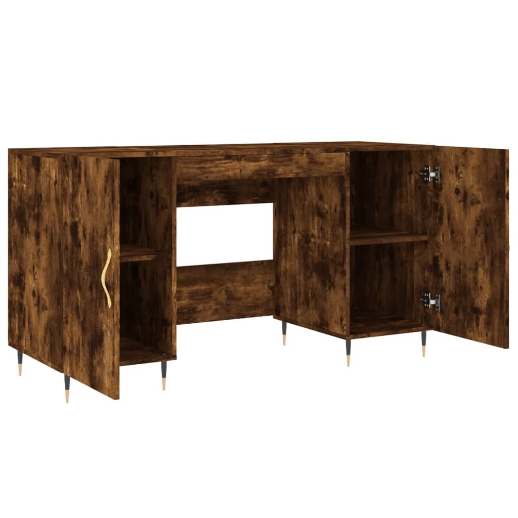 VidaXL Bureau 140x50x75 cm bewerkt hout gerookt eikenkleurig