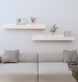 VidaXL Wandschappen 2 st 80x12x9 cm massief grenenhout wit