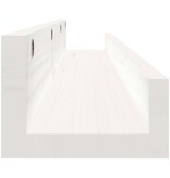 VidaXL Wandschappen 2 st 80x12x9 cm massief grenenhout wit