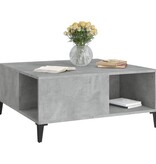 VidaXL Salontafel 80x80x36,5 cm bewerkt hout betongrijs
