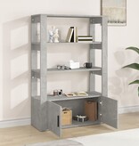 VidaXL Dressoir 80x30x119,5 cm bewerkt hout betongrijs