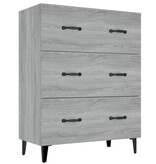 VidaXL Dressoir 69,5x34x90 cm bewerkt hout grijs sonoma eikenkleurig