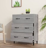 VidaXL Dressoir 69,5x34x90 cm bewerkt hout grijs sonoma eikenkleurig