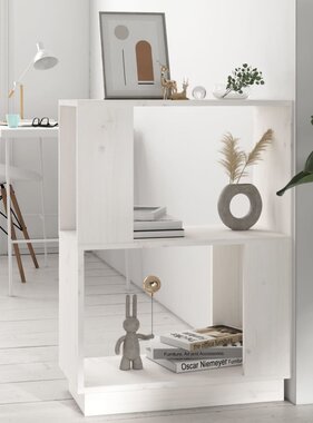 VidaXL Boekenkast/kamerscherm 51x25x70 cm massief grenenhout wit
