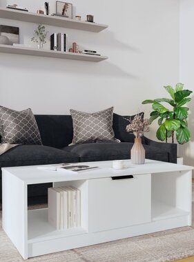 VidaXL Salontafel 102x50x36 cm bewerkt hout wit