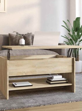 VidaXL Salontafel 80x50x40 cm bewerkt hout sonoma eikenkleurig