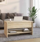 VidaXL Salontafel 80x50x40 cm bewerkt hout sonoma eikenkleurig