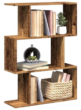 VidaXL Kamerscherm / boekenkast 3-laags 70x24x97 cm hout oud hout