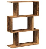 VidaXL Kamerscherm / boekenkast 3-laags 70x24x97 cm hout oud hout