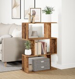 VidaXL Kamerscherm / boekenkast 3-laags 70x24x97 cm hout oud hout