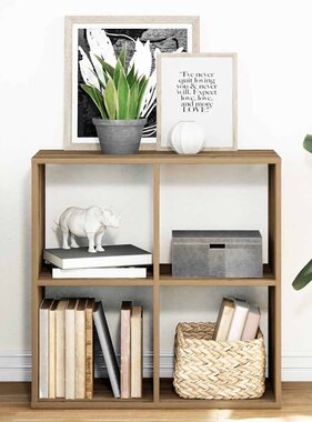 VidaXL Kamerscherm / boekenkast 69,5x29x69,5 cm hout artisanaal eiken