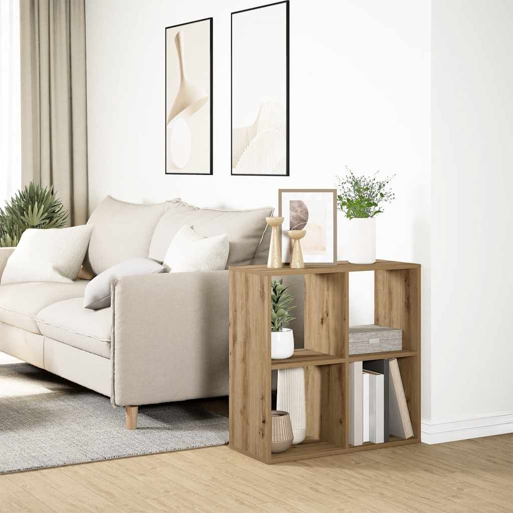 VidaXL Kamerscherm / boekenkast 69,5x29x69,5 cm hout artisanaal eiken