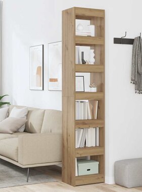 VidaXL Boekenkast/kamerscherm 40x30x198 cm artisanaal eikenkleur