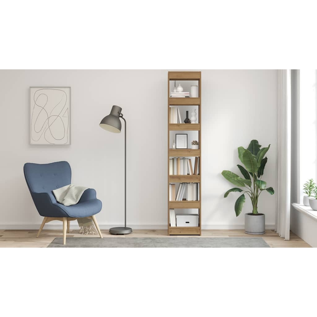 VidaXL Boekenkast/kamerscherm 40x30x198 cm artisanaal eikenkleur