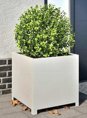 VidaXL Plantenbak 50x50x50 cm staal wit