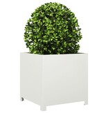 VidaXL Plantenbak 50x50x50 cm staal wit