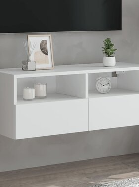 VidaXL Tv-wandmeubel 80x30x30 cm bewerkt hout wit