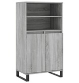 VidaXL Hoge kast 60x36x110 cm bewerkt hout grijs sonoma eikenkleurig