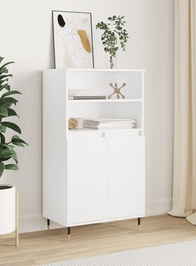 VidaXL Hoge kast 60x36x110 cm bewerkt hout wit