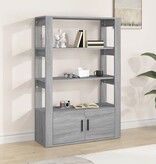 VidaXL Dressoir 80x30x119,5 cm bewerkt hout grijs sonoma eikenkleurig