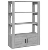 VidaXL Dressoir 80x30x119,5 cm bewerkt hout grijs sonoma eikenkleurig