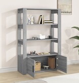 VidaXL Dressoir 80x30x119,5 cm bewerkt hout grijs sonoma eikenkleurig