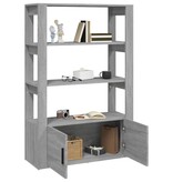VidaXL Dressoir 80x30x119,5 cm bewerkt hout grijs sonoma eikenkleurig