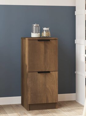 VidaXL Dressoir 30x30x70 cm bewerkt hout bruin eikenkleur
