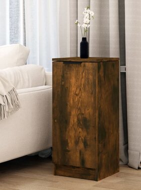 VidaXL Dressoir 30x30x70 cm bewerkt hout gerookt eikenkleurig