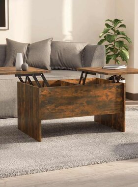 VidaXL Salontafel 80x50x42,5 cm bewerkt hout gerookt eikenkleurig