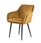 SalesFever Eetkamerstoel mosterdgeel fluweel