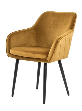SalesFever Eetkamerstoel mosterdgeel fluweel
