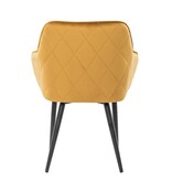 SalesFever Eetkamerstoel mosterdgeel fluweel