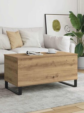 VidaXL Salontafel 90x44,5x45 cm bewerkt hout artisanaal eikenkleurig
