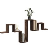 VidaXL Wandschap 104,5x10x43 cm bewerkt hout bruin eikenkleurig