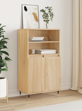 VidaXL Hoge kast 60x36x110 cm bewerkt hout sonoma eikenkleurig