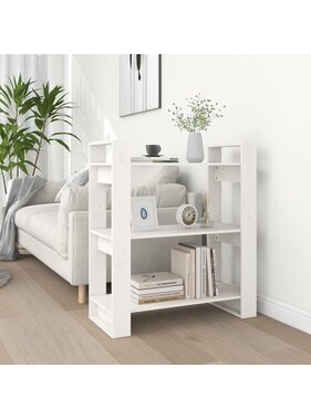 VidaXL Boekenkast/kamerscherm 80x35x91 cm massief grenenhout wit