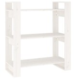 VidaXL Boekenkast/kamerscherm 80x35x91 cm massief grenenhout wit