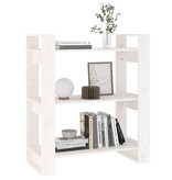 VidaXL Boekenkast/kamerscherm 80x35x91 cm massief grenenhout wit