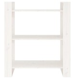 VidaXL Boekenkast/kamerscherm 80x35x91 cm massief grenenhout wit