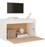 VidaXL Wandkast 60x30x35 cm massief grenenhout wit