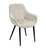 SalesFever Fauteuil met honingraatstiksel in crème fluweel