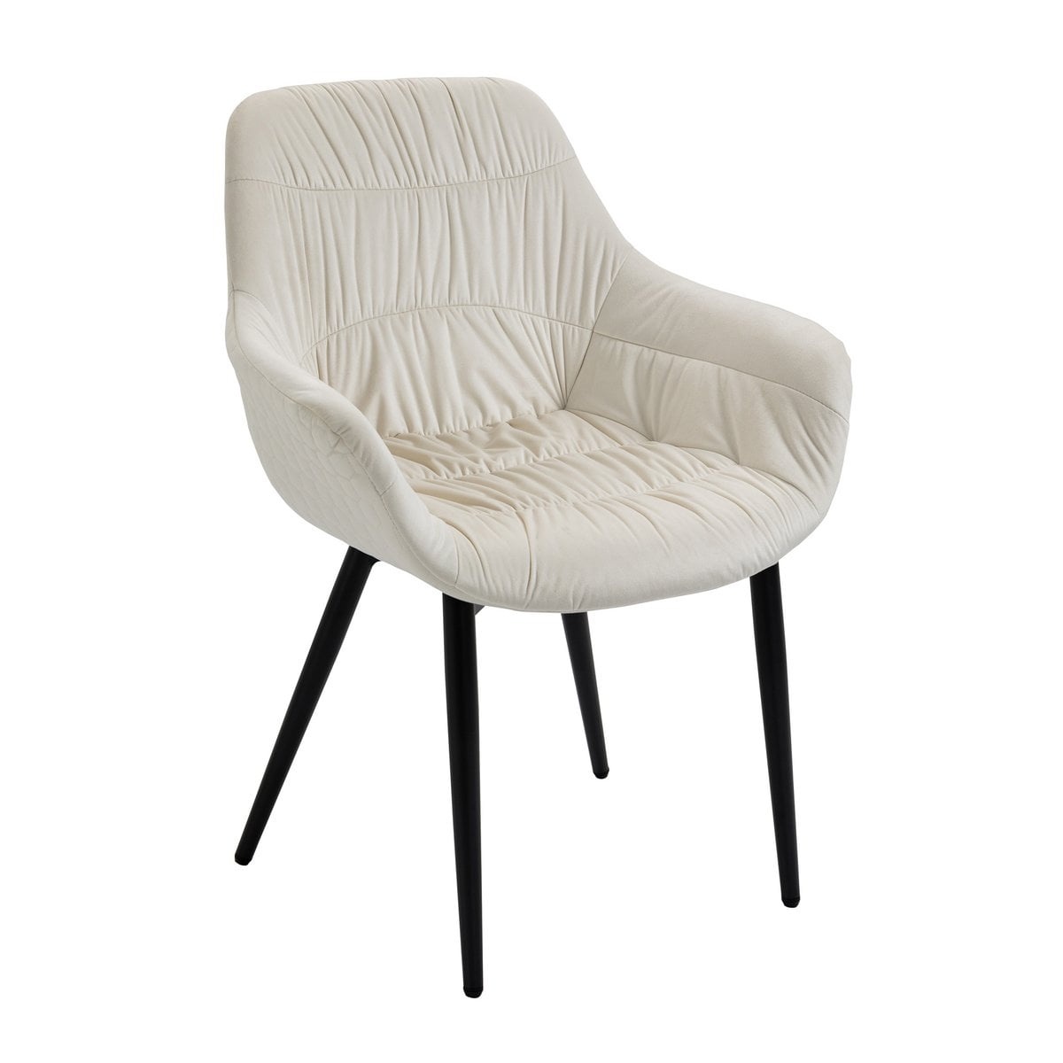 SalesFever Fauteuil met honingraatstiksel in crème fluweel