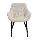 SalesFever Fauteuil met honingraatstiksel in crème fluweel