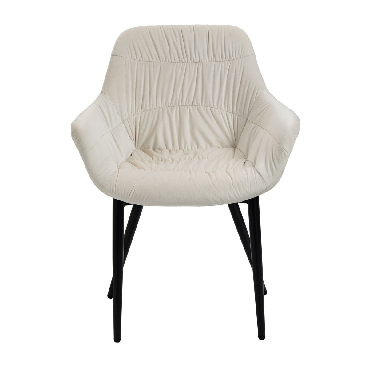 SalesFever Fauteuil met honingraatstiksel in crème fluweel