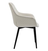 SalesFever Fauteuil met honingraatstiksel in crème fluweel